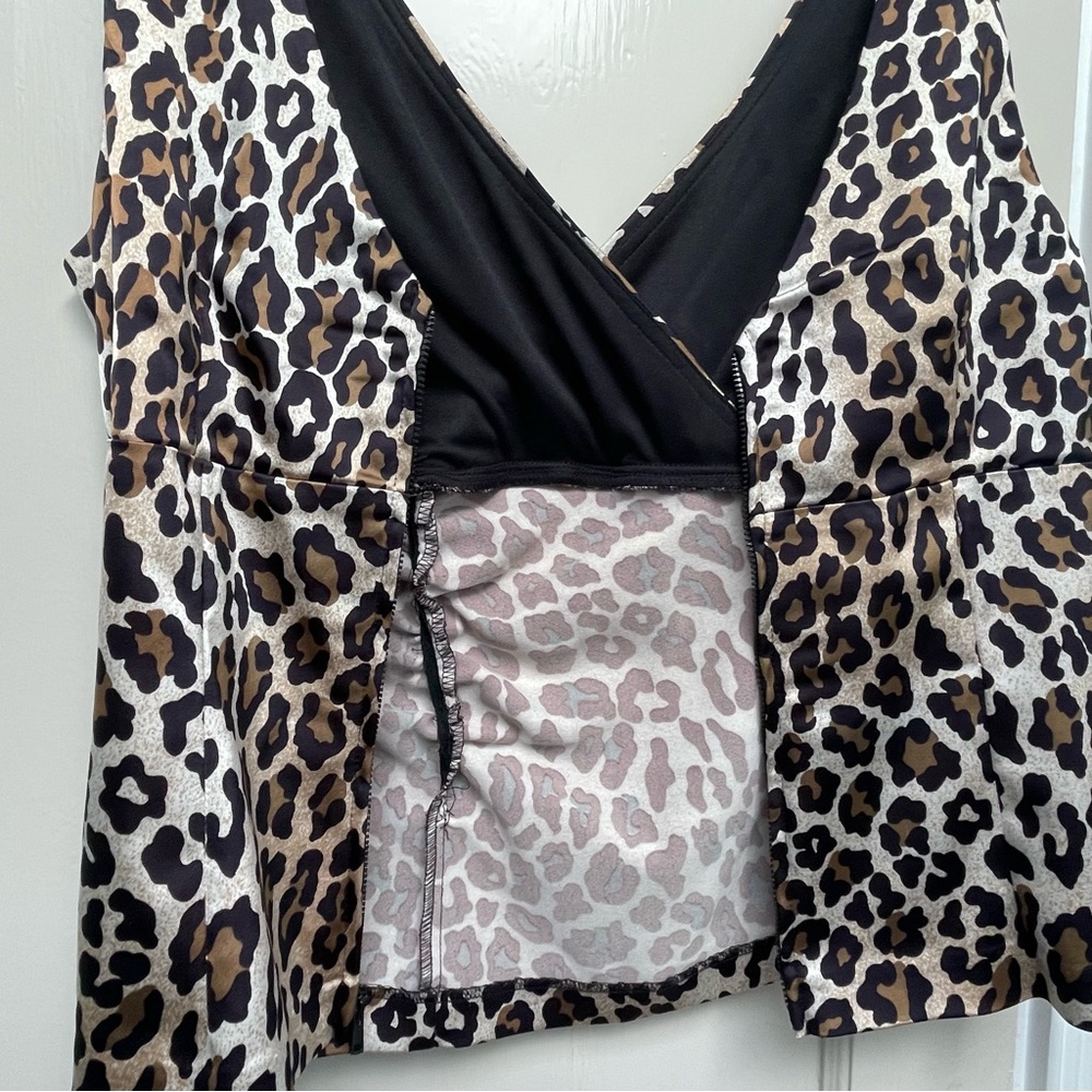 Leopard Print Retro Top Size 14 - image 8